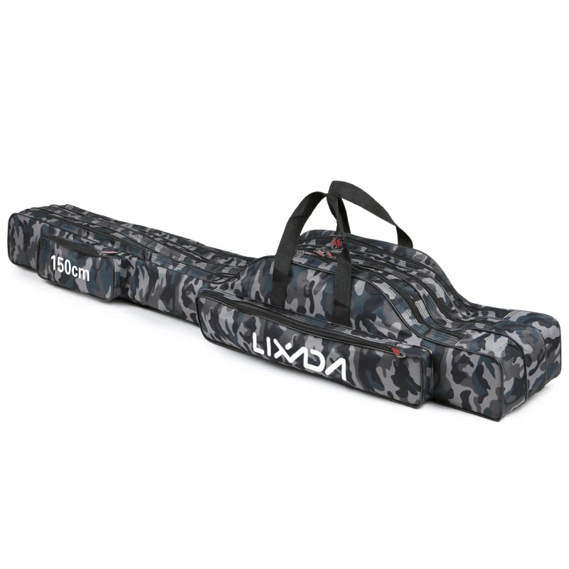 Lixada 3-Layer Fishing Rod Bag 90/120/150cm Folding Pole Reel Tackle Case