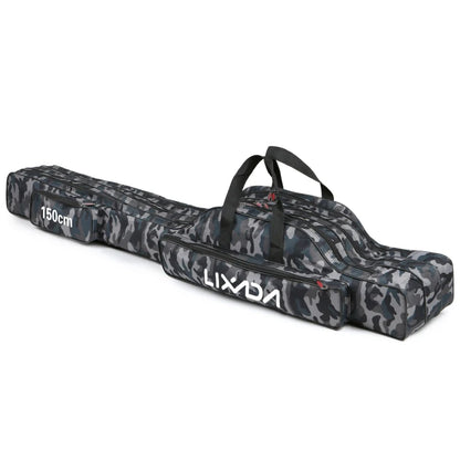 Lixada 3-Layer Fishing Rod Bag 90/120/150cm Folding Pole Reel Tackle Case