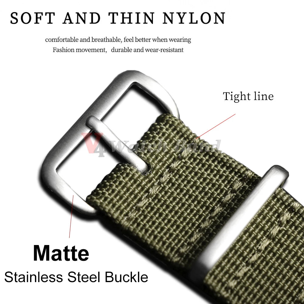 Nylon Watch Strap 18mm 19mm 20mm 22mm Military Band Quick Release Straps