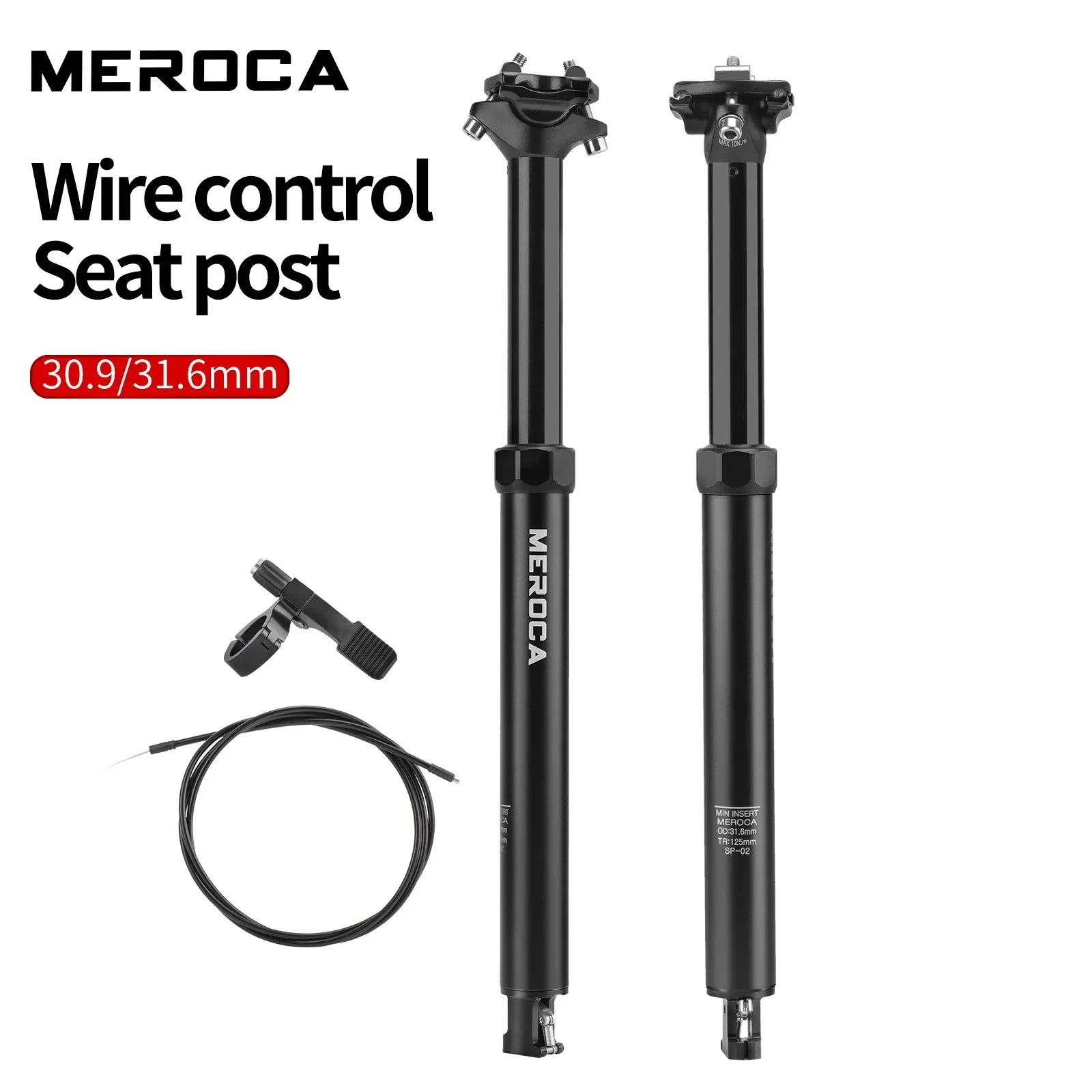MEROCA Dropper Seatpost Internal Routing 425mm with Remote 27.2/30.9/31.6 - EXPROTAS