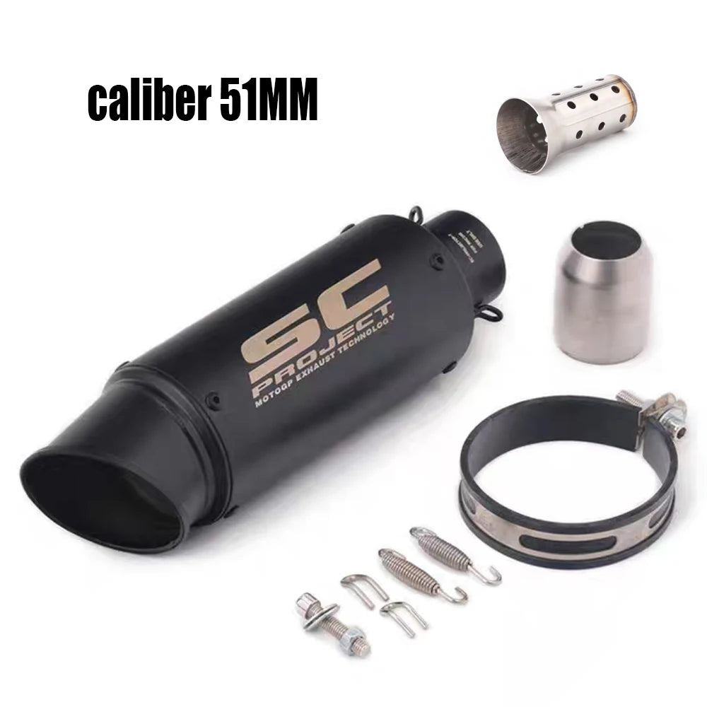 51/60mm Motorcycle Exhaust Pipe | Straight-Through Muffler for Honda/Yamaha