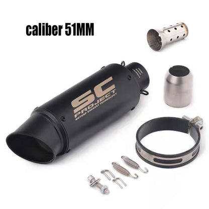 51/60mm Motorcycle Exhaust Pipe | Straight-Through Muffler for Honda/Yamaha