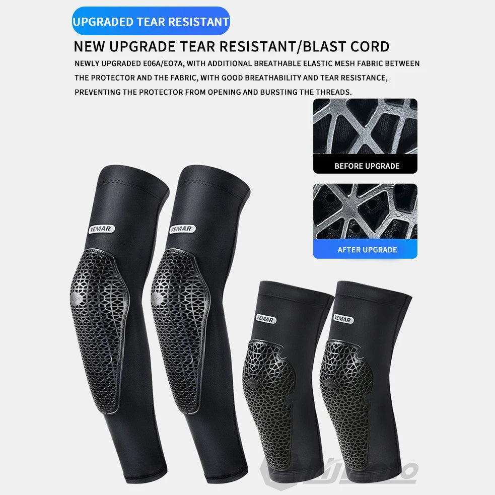 Motocross Knee Elbow Pads VEMAR Protective Sleeves Motorcycle MTB ATV DH