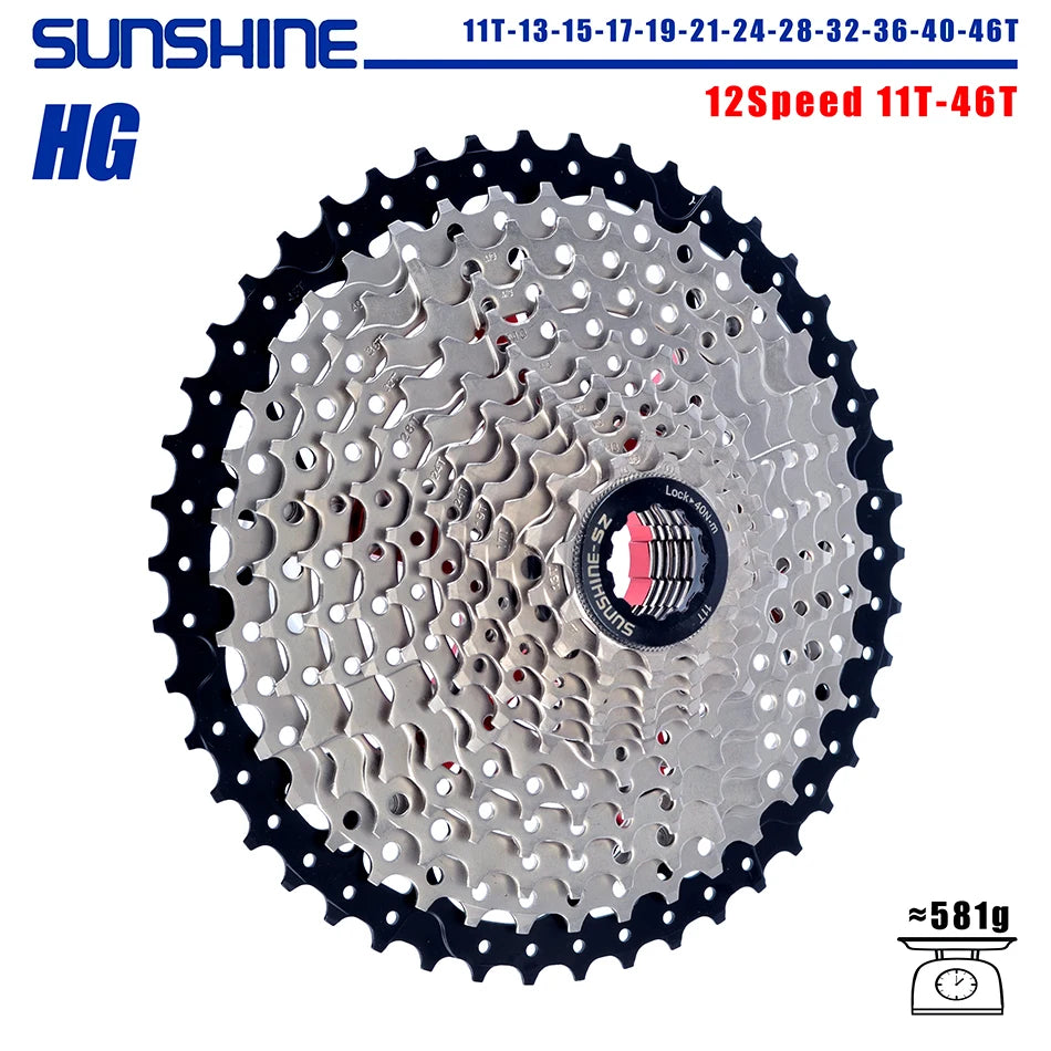 SUNSHINE 8-12 Speed Cassette Freewheel HG Sprocket 32/36/40T for Shimano SRAM