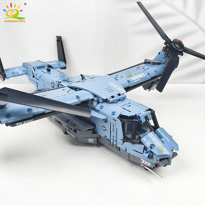 1389PCS Building Block V-22 Tiltrotor Helicopter Model Toy Set