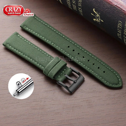 Watch Strap 20mm 22mm Nylon Quick Release Sailcloth Band for Men
