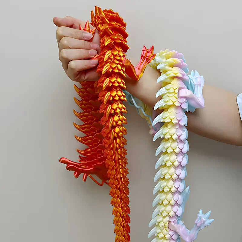 60 88CM 3D Printed Gem Dragon Crystal Fidget Toy Rotatable Articulated Dragon Gift for ADHD Perfect for Holiday Birthdays Gift