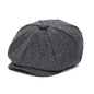 Baker Boy Cap Wool Blend Herringbone Newsboy Hat for Men Women