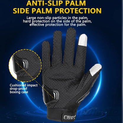 EXPROTAS Full Finger Motorcycle Gloves Non-slip Touch Screen Biker Gear