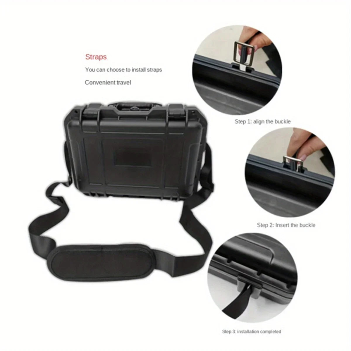 1pc Hard Carry Case Waterproof Storage Box with Pre-Cut Sponge Organizer