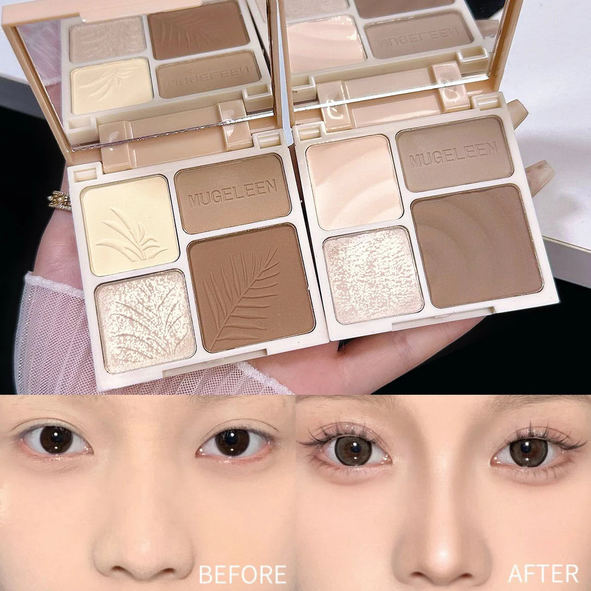 Highlighter Contour Bronzer Palette Makeup 4 Colors Matte Powder Face
