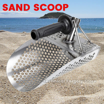 Beach Treasure Hunting Sand Scoop for Metal Detecting Stainless Steel with Hexahedron 7Mm Holes Fast Sifting Metal Detector-EXPROTAS
