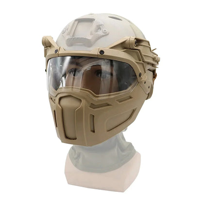 Tactical FAST Helmet w/ Flip Goggles & Half Face Mask Airsoft Paintball