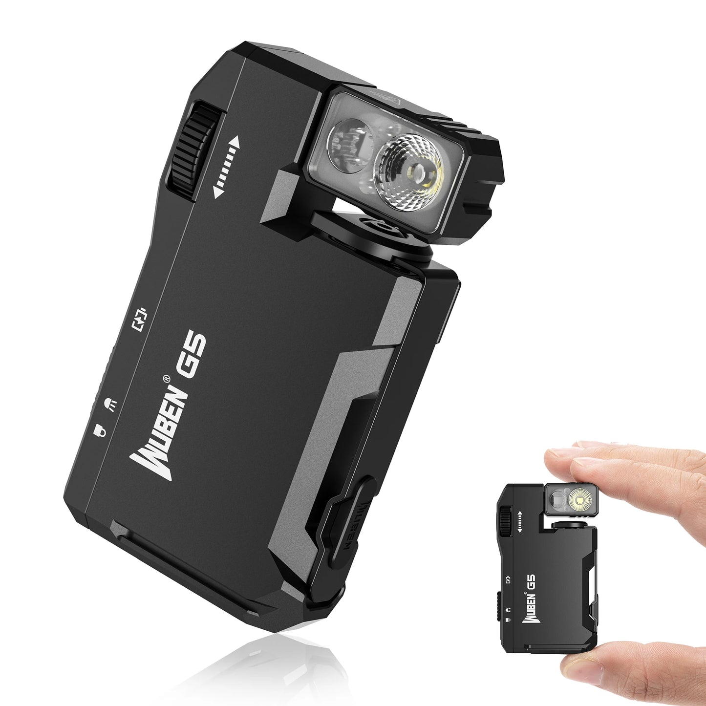 Wuben EDC Keychain Light 400 Lumens Rechargeable Mini Flashlight RGB Dual Source