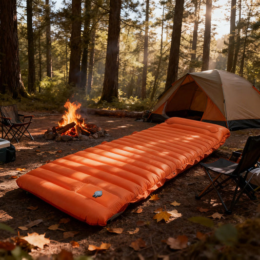 Extra Thick Camping Sleeping Pad 4 Inch Self-Inflating Outdoor Mat