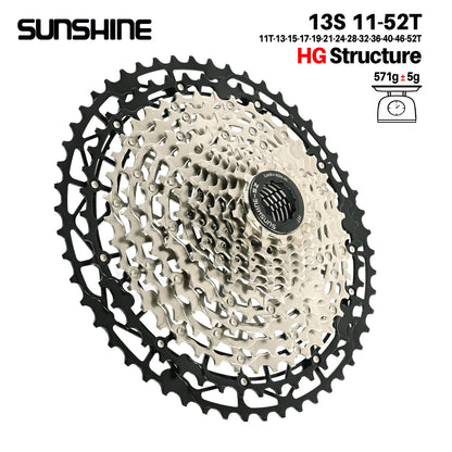 SUNSHINE Ultralight Carbon Steel Bicycle Cassette 9/10/11/12/13 Speed HG Sprocket MTB