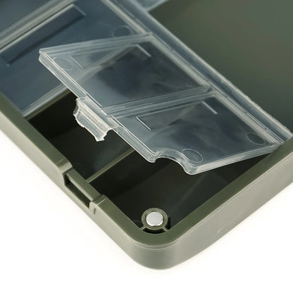 Hirisi Carp Fishing Organizer Box, Portable Tackle Storage w/ 27 Magnetic Grids