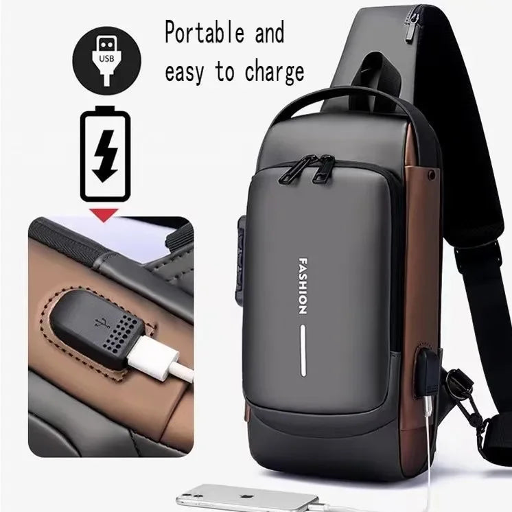 Men's Anti-theft Crossbody Shoulder Bag Travel Sling Chest Pack