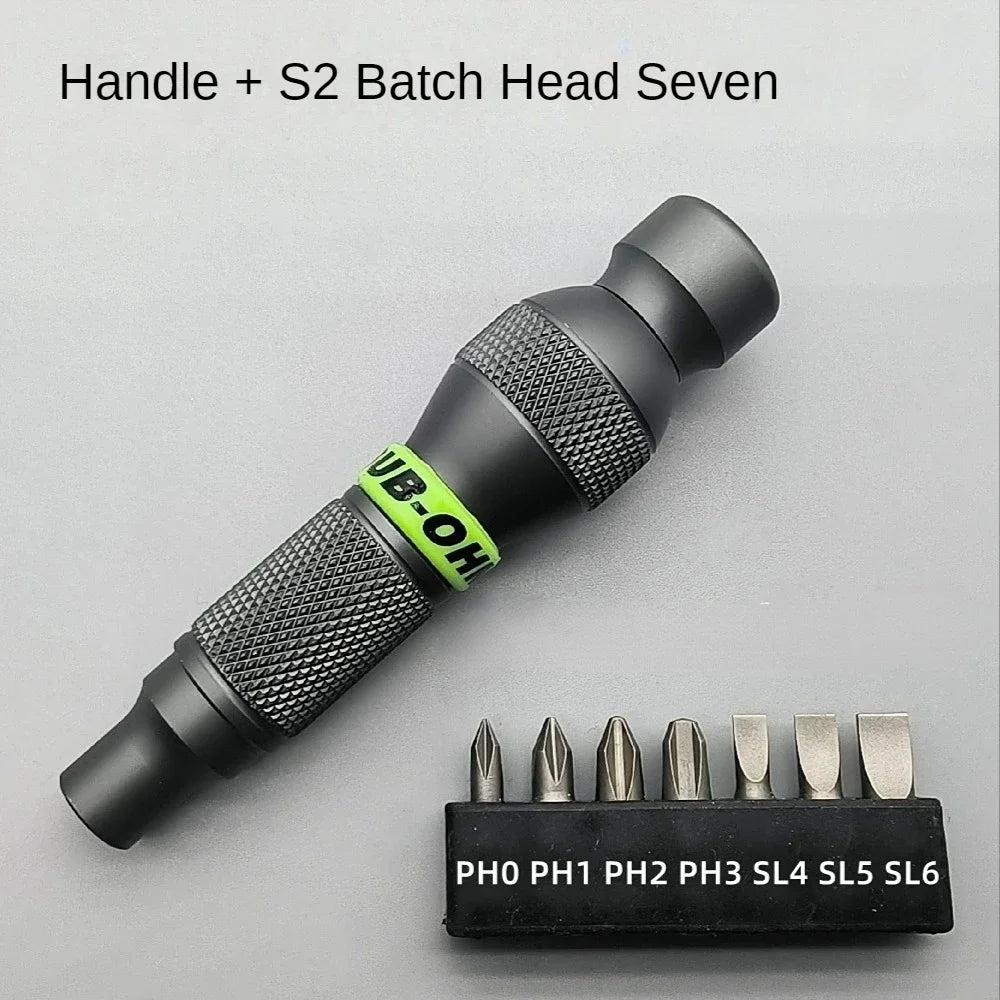 Precision Aluminum Alloy Handle for 1/4" Hex Bits Mini Screwdriver Holder Tool