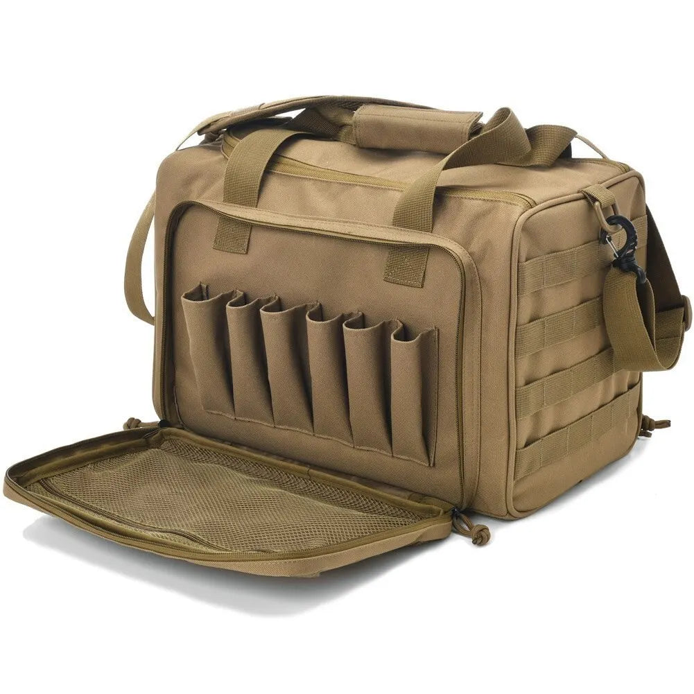 Gun Range Storage Bag Molle System Outdoor Hunting Accessory Nylon Gun Tactical Case Bags Pistol Tool Shoulder Pack Sniper Black-EXPROTAS