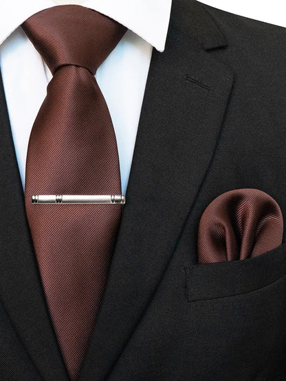 Suits Necktie Clip 8cm Mens Slim Solid Classic Wedding Party Ties