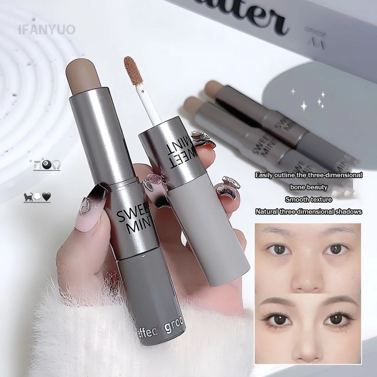 Concealer Contour Stick Matte Face Highlight Makeup Long Lasting Waterproof