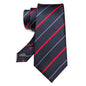 Mens Striped Neck Tie Red Formal Ties for Wedding Party Occasions