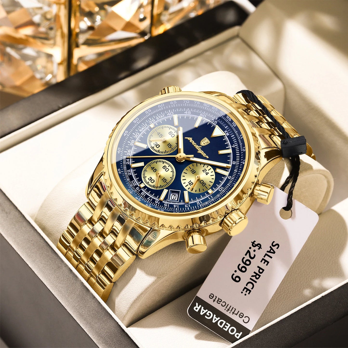 POEDAGAR Luxury Military Watch for Men Waterproof Luminous Date Chronograph Man Watch Sport Quartz Stainless Steel Men's Watches-EXPROTAS