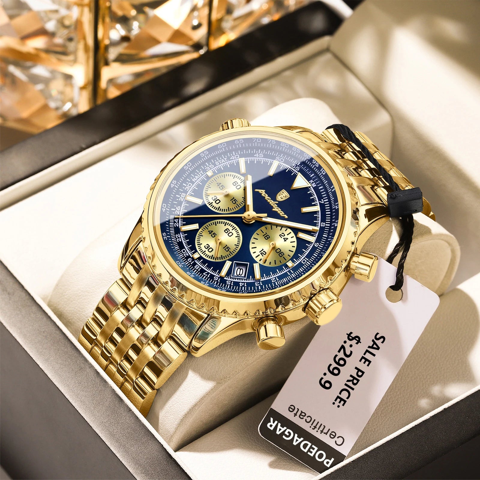 POEDAGAR Luxury Military Watch for Men Waterproof Luminous Date Chronograph Man Watch Sport Quartz Stainless Steel Men's Watches-EXPROTAS