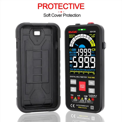 GVDA New 9999 Counts Digital Multimeter Smart Auto Range 1000V 10A Tester Meter Ohm Hz Capacitance REL True RMS AC DC DMM GD128-EXPROTAS