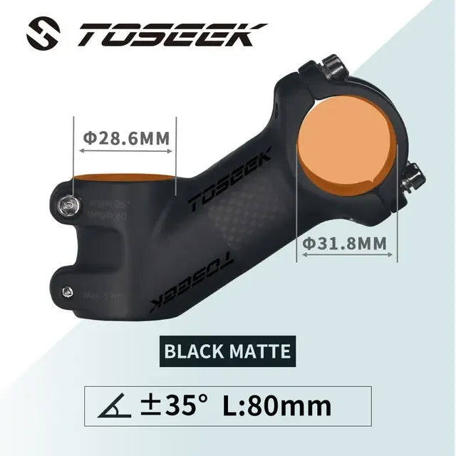 31.8mm MTB Handlebar Stem TOSEEK Carbon Aluminium Bike Stem 10-35 Degree