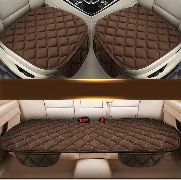 Car Seat Cover Front/Rear Velvet/fur Seat Cushion Protector Pad Black/Red/Beige/Grey/Coffee/Brown For Renault Kadjar F3 X45-EXPROTAS