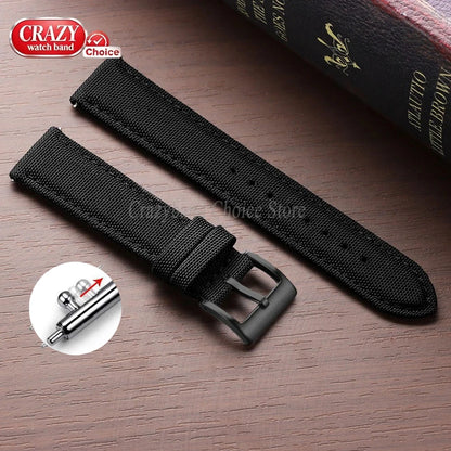 Watch Strap 20mm 22mm Nylon Quick Release Sailcloth Band for Men