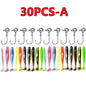 15PC Soft Fishing Lures with Jig Head Hook for Freshwater & Saltwater Bait
