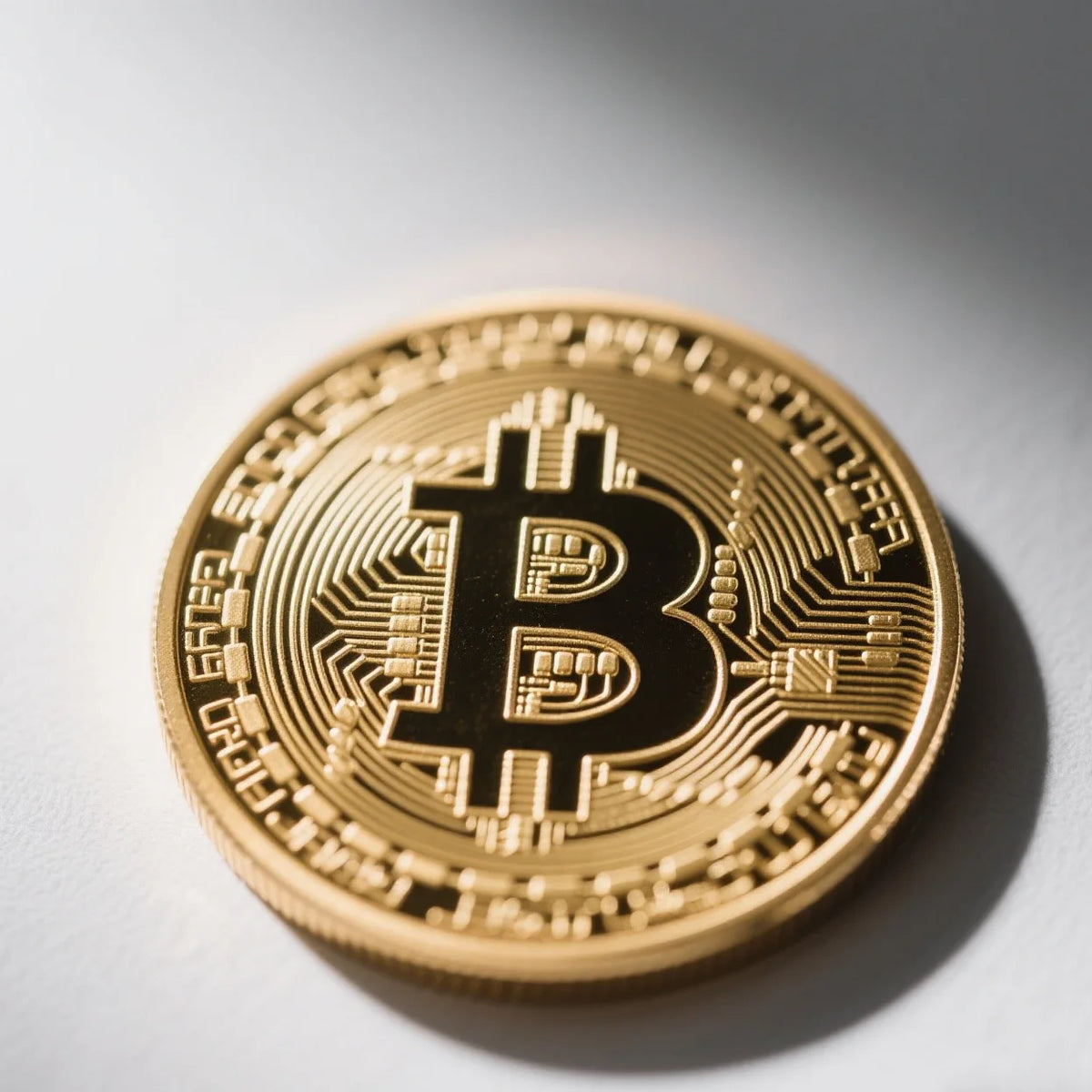 Gold Plated Bitcoin Coin Collectible Art Commemorative Virtual Crypto