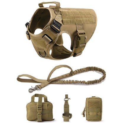 Tactical Military Vest Dog Harness & Leash Set for German Shepherds All Breeds