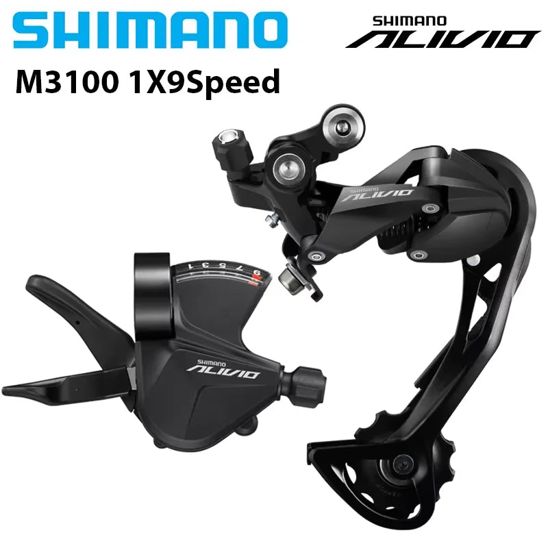 Shimano Alivio M3100 9-Speed Shifter Lever + RD-M3100 SGS Rear Derailleur Set