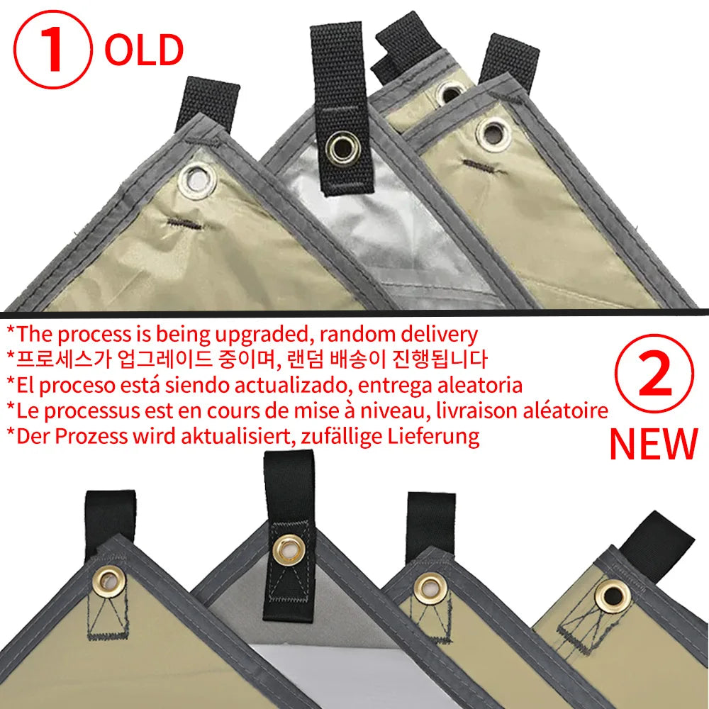Waterproof Camping Tarp Shelter with Poles Rope Pegs 5x3m 4x3m