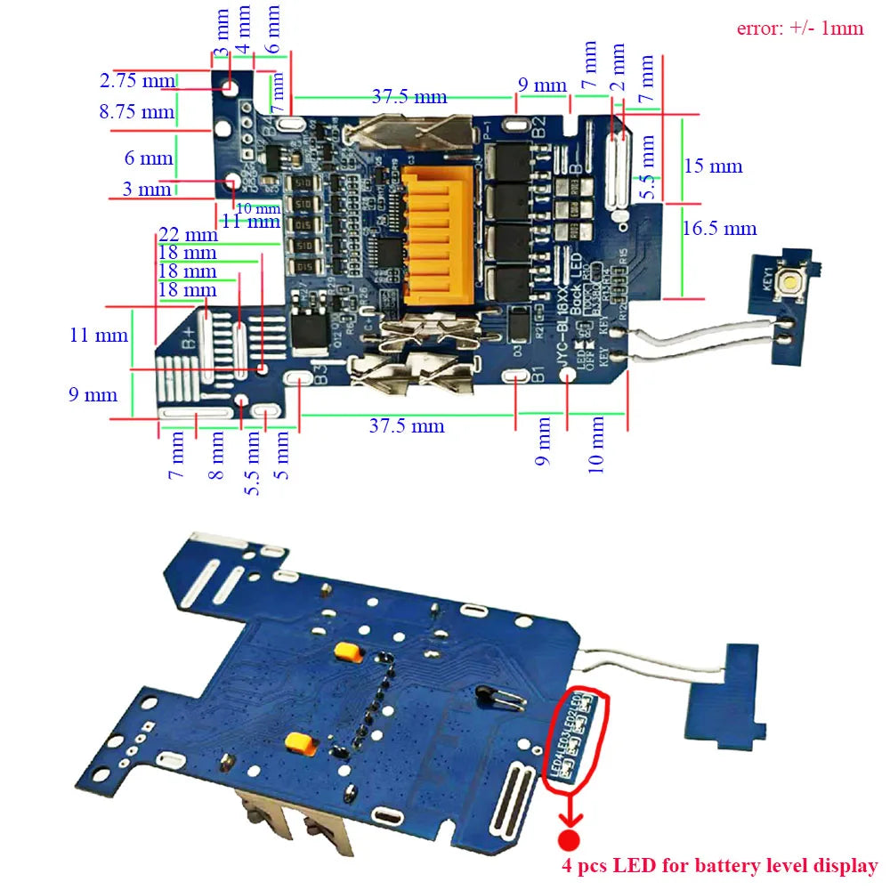 Li-ion Battery BMS PCB Protection Board for Makita 18V BL1830 BL1860