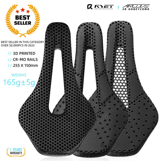 RYET 3D Carbon Bike Saddle | Breathable Hollow Road MTB Seat for Bicycles