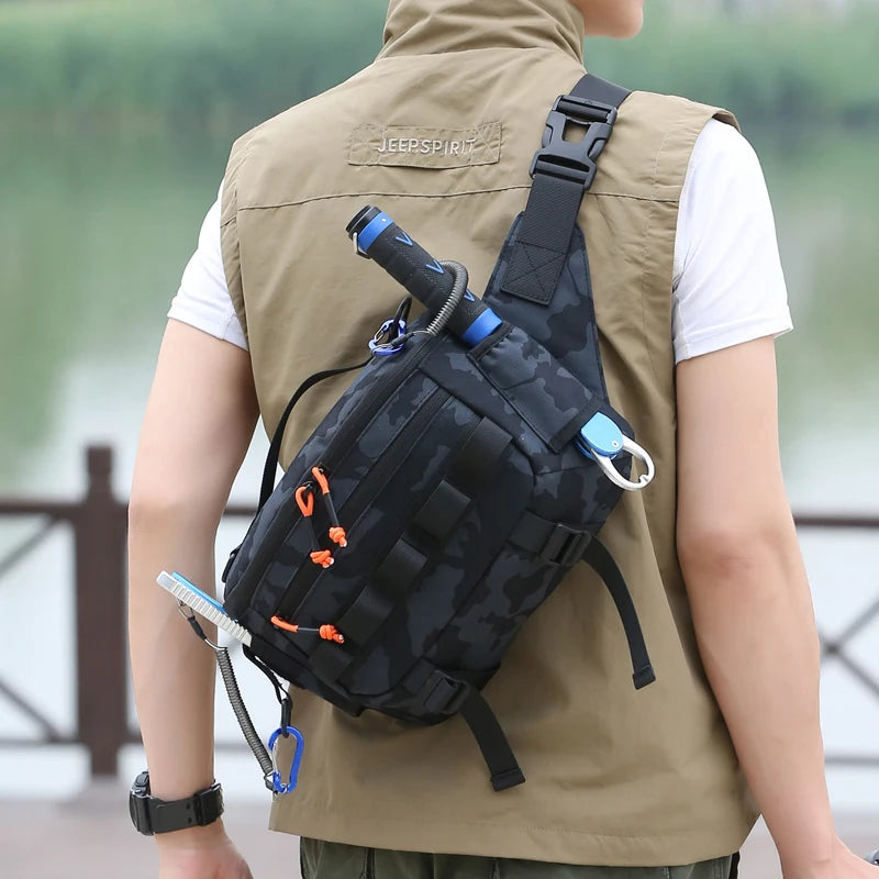 Fishing Chest Bag Tactical Outdoor Pack for Men Women Hiking Cycling