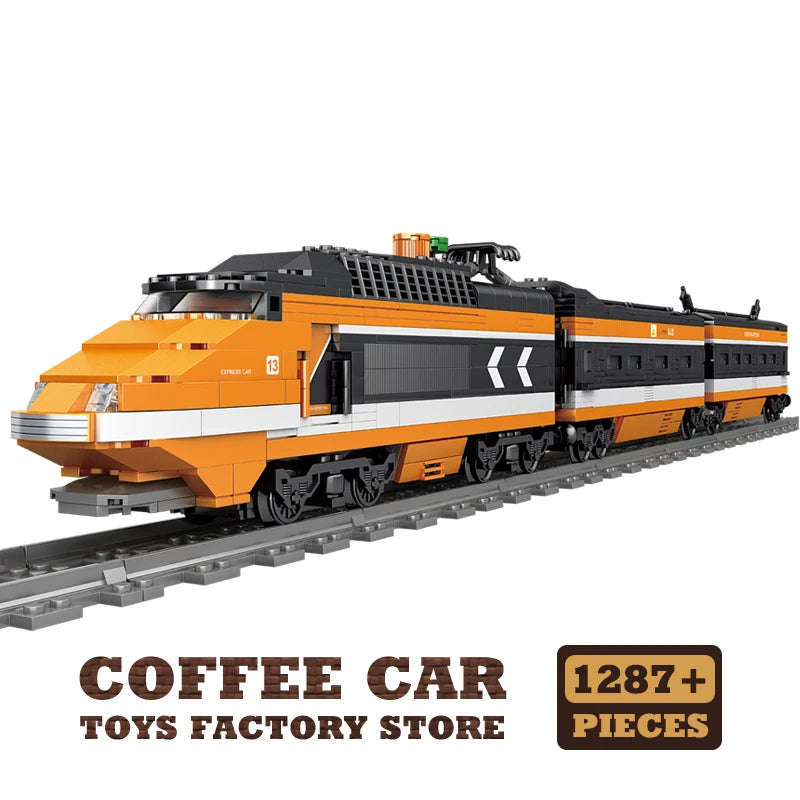 Technical City Power MOC Train Building Blocks 3D Railway Locomotive Model Toy Gift