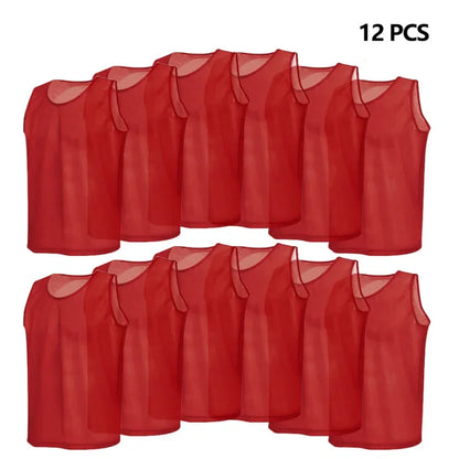 12PCS Kids Quick Dry Basketball Soccer Training Bibs Jersey Pinnie Vest