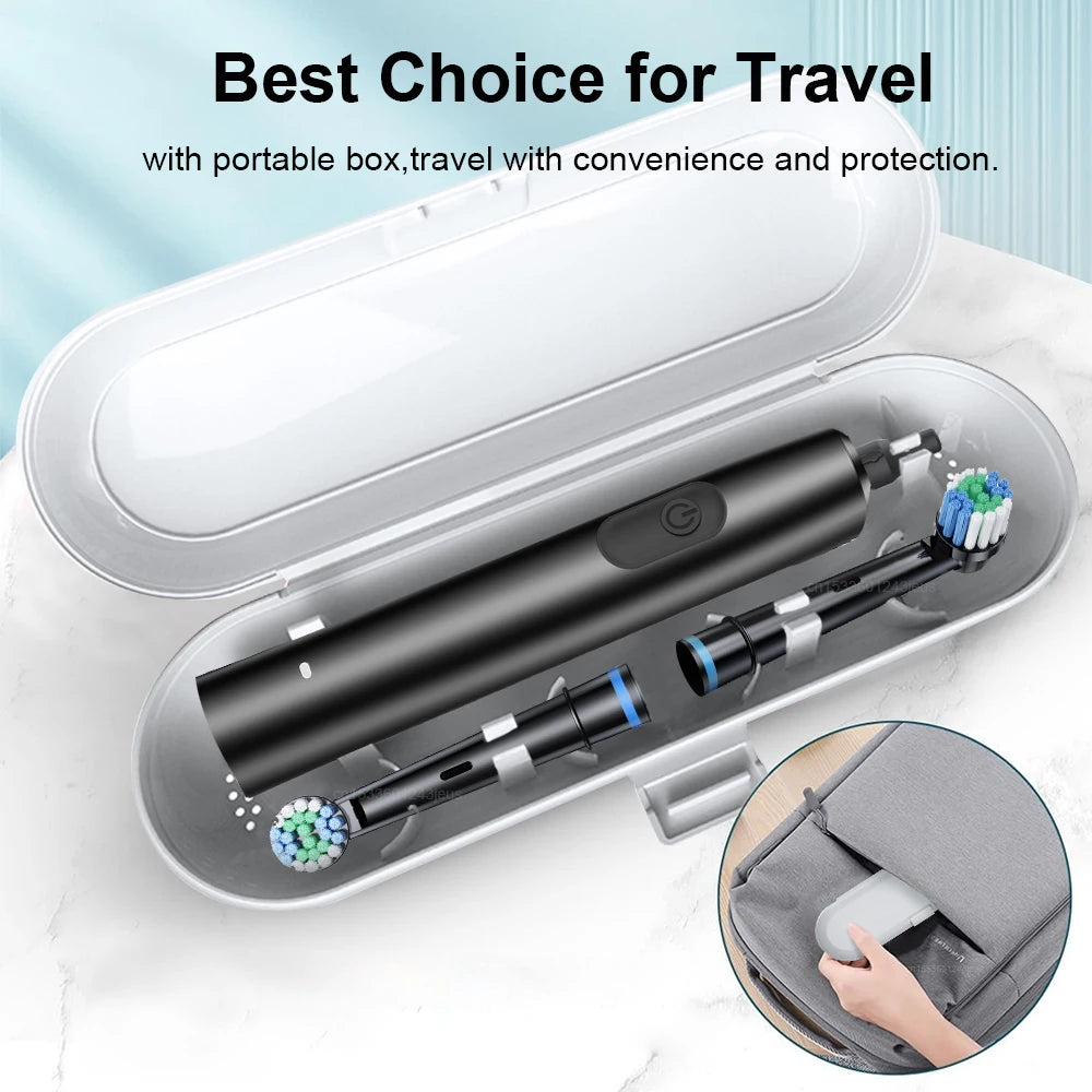 Electric Toothbrush Rechargeable Brush Rotating 8 Heads USB Timer Adults