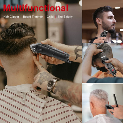 Big Capacity Battery Electric Hair Trimmer Cordless Beard Clippers Men LED