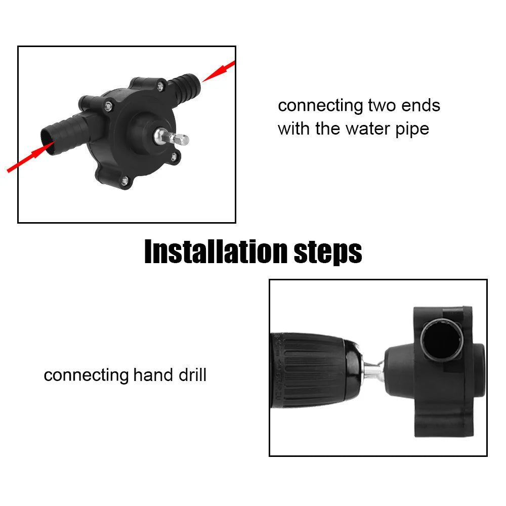 Electric Drill Pump Portable Self Priming Oil Water Transfer 20-30L/min