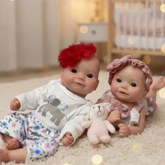 25cm Silicone Reborn Girl Doll Open Mouth Washable Body 3D Painted Skin