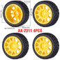 1/10 RC Wheels & Tires Set 12mm Hex On-Road Drift/Rally for Tamiya TT-02 Compatible Chassis