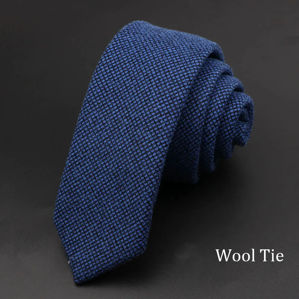 Men Necktie Wool Slim Brown Handmade Casual Ties Accessories