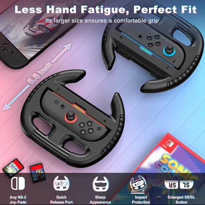 BEBONCOOL 2PCS M400 Racing Steering Wheel For Switch 2 Controller Handle Grips